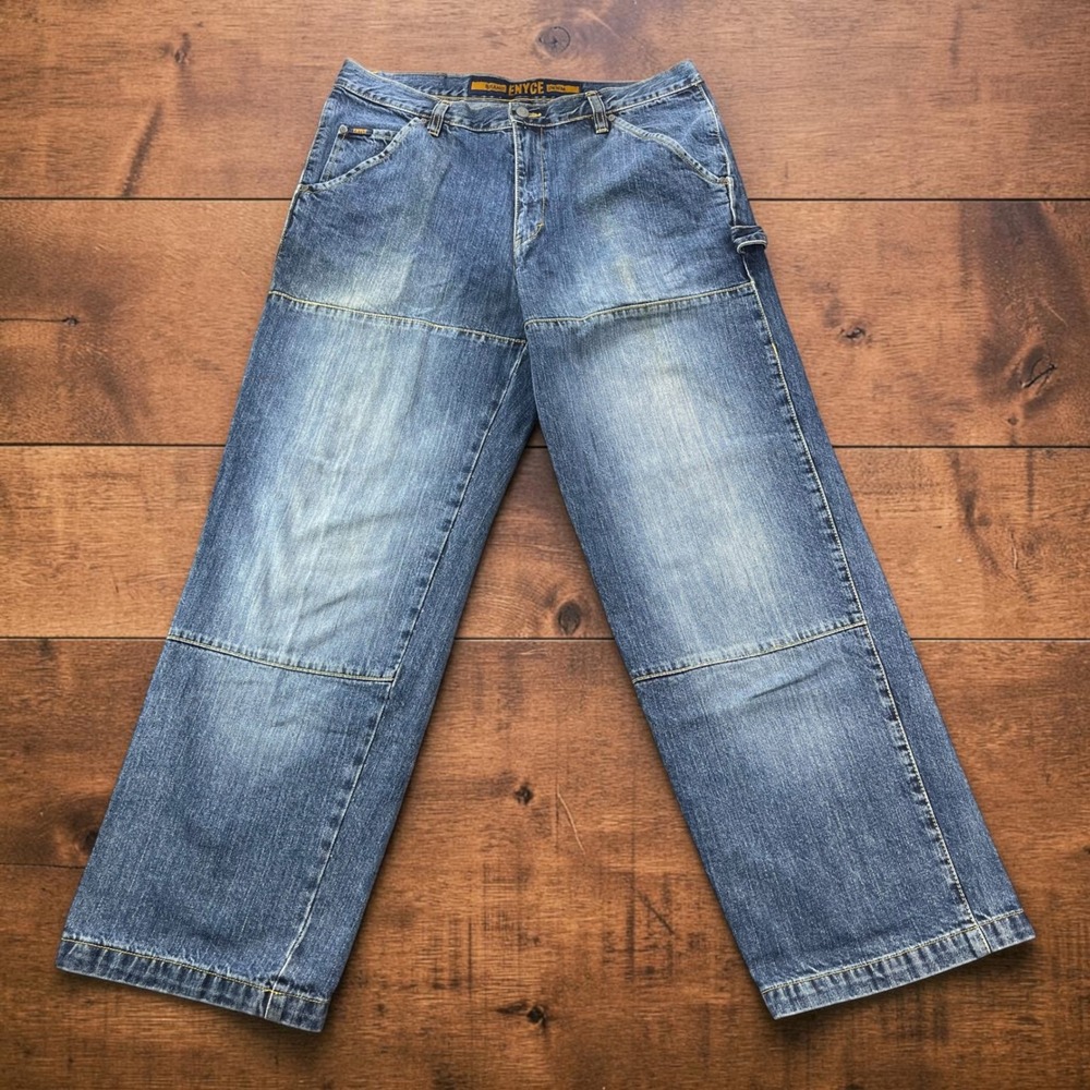 Y2K Enyce Denim Carpenter Jeans Mens 36x32 Double Knee Baggy Wide Leg Streetwear